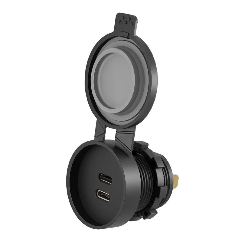 Bluejw Dual USB QC 3.0 Car Charger Socket, 12V/24V Automobile Power Outlet Adapter Panel for Car Boat RV ATV UTV Phone Charging - Image 1